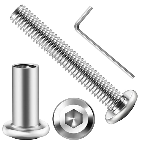 Opiniones y reviews de Cuñas de unión los 10 mejores. 40 Mywish 10 Juegos de Tornillos Allen de Cabeza Plana M6 x 40mm y Kit de Tuercas de Barril, Conectores de Muebles de Acero Inoxidable 304, Tornillos de Unión Avellanados Métricos...