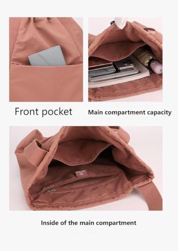 Nylon Shoulder Bag for Women Simple Casual Handbag Lightweight Soft Handbag Medium Sling Crossbody Bag with Adjustable Strap4