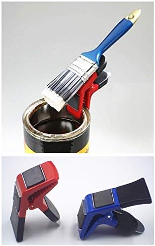 A99 Magnetic Paint Brush Holder Clip + Tin/Can Opener โ Dripless Brush Clip for Paint Cans, Holds Brush Magnetically Red 2pcs