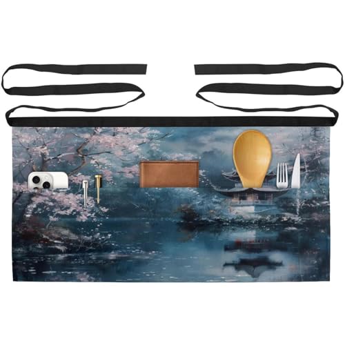 Demi-tablier pour restaurant et nettoyage avec 3 poches de rangement 60x30.5cm