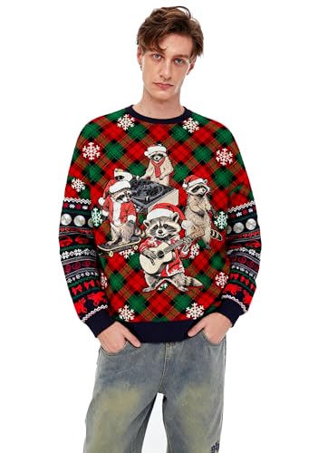 Raccoon Band Tartan Christmas Sweatshirt - Image 2