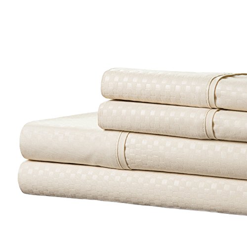 Parure de lit champagne en microfibre gaufrée Lavish Home - 3