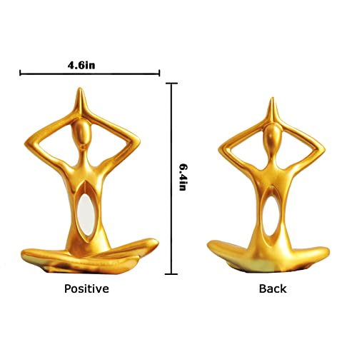 Figuras Decorativas Doradas Yoga 3 Pzs miniatura 6