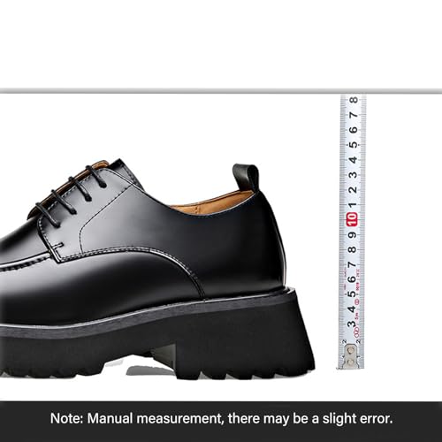Men's Genuine Leather Platform Slip-On Oxfords Comfortable Round Toe Chunky Heightening Lace Up Loafers Non Slip Lug Sole Casual Business Work Formal Shoes4