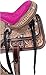 AZRA LEGACY Western Saddle Kit Hand-Tooled Leather Saddle Tack Set, Matching Headstall and Breast Collar Set for Horse Equestrian Riding Saddle for Barrel Racing (Pink/Brown, 18 Inch)