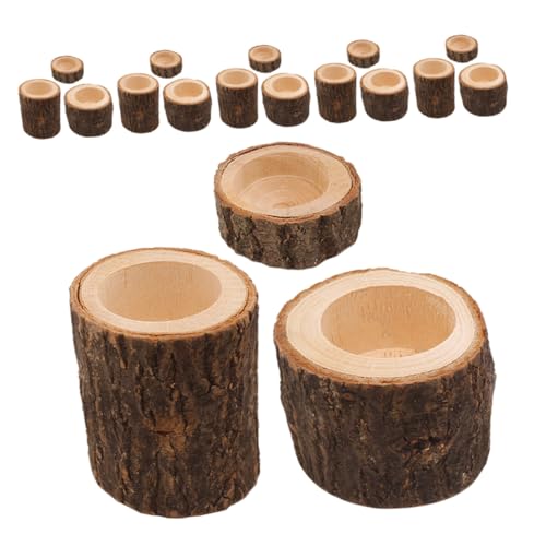 Zerodeko 18 Pollici Portacandele in Legno per Centrotavola da Tavolo Portatealight Multifunzione con Base Stabile e Design Spigoli per Matrimoni Feste e Decorazioni Rustiche Eleganti