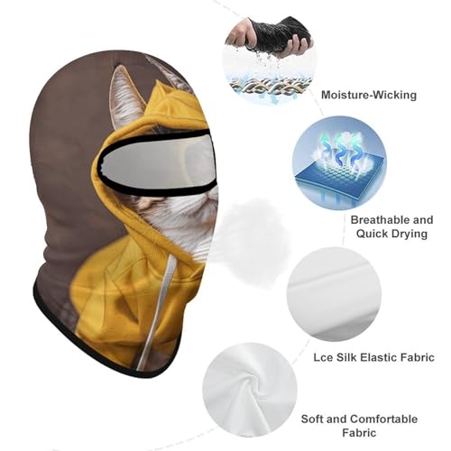Balaclava para hombre y mujer, máscara completa para esquí, ciclismo y motociclismo, color amarillo miniatura 3