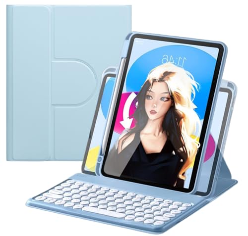 iPad�p air �L�[�{�[�h�t���P�[�X M4/M3/M2�Ή� 11�C���` Air ��5/4���� 10.9�C���`�Ή� �y�����[ Bluetooth�L�[�{�[�h ��/�c�u�� �ۂ��L�[ �}�O�l�b�g ���E�� �����w�ʁC�u���[