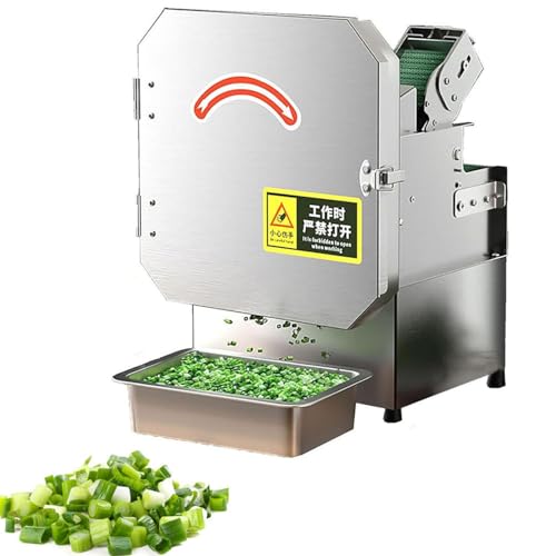 Commercial High-Speed All-in-One Vegetable Cutter,Stainless Steel Automatic Chopper Slicer,330lb/h Output Machine for Onion Ginger Chili Lotus Root