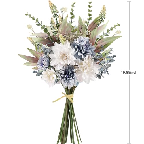 Artificial Flowers Faux Silk Flower Dahlia Flowers Fake Plants Arrangements Wedding Bouquets Decorations Table Centerpieces for Home Kitchen Garden Party Decoration image 6
