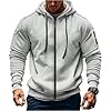 Mens Hoodies Men's Zip Up Hoodie With Embroidered Badge Pocket Casual Pullover Sweatshirt For Outdoor Sports And Daily Wear (GY1, XXL) #1