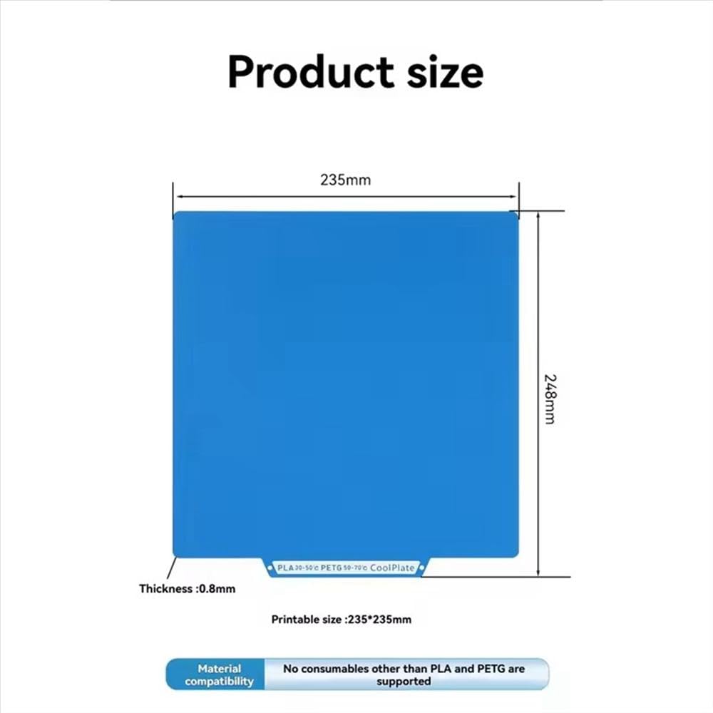 Bauplatte für Flashforge AD5X/AD5M 3D-Drucker, Blech, Bettplatte, PEI Federstahl AD5X Kaltplatte