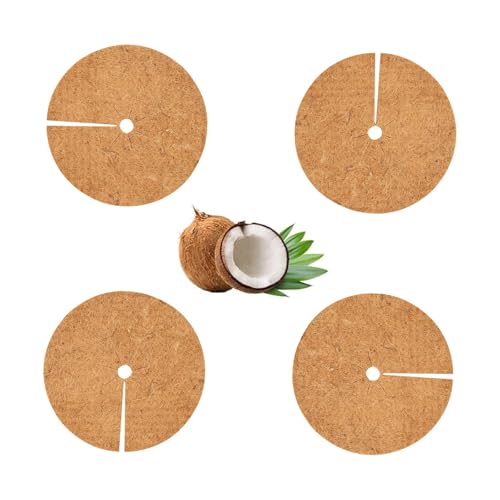 4 Piezas Disco de Coco, 30CM Estera de Coco Protección, Protección Sostenible contra Heladas y Protección contra el Frío, para Protección de Plantas, Heladas, Protección contra la Humedad