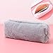 BOYUHII Sac Pen Kawaii couleur solide en peluche TROUSSE filles de grande capacité sac de crayon Papeterie Pencilcase Zipper Pen Boîte école (Gris) ATCYE (Color : Red)