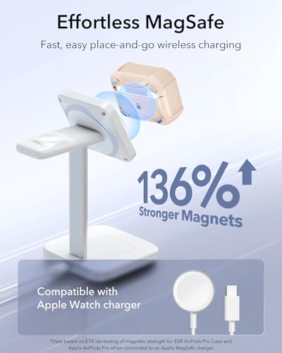 Image of ESR for AirPods Pro 2nd Generation Case, Compatible with Airpods Pro Case 2nd /1st Gen (2023 /2022 /2019), Compatible with MagSafe, Powerful Drop Protection, Magnetic Lid, Desert Titanium