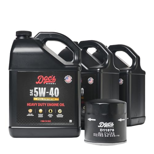 Doc's Diesel 5W-40 Full Synthetic Oil Change Kit D11878+DOCS5W40-3 | Compatible with Chevrolet/GMC 6.6L Duramax 2500HD, 3500HD 2020+ | Replaces 12684038
