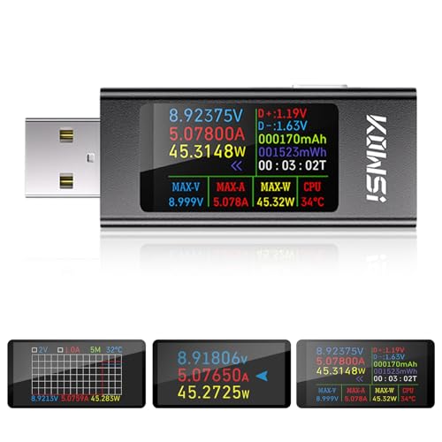 Diymore 4 30V Digital Multímetro Medidor de Corriente,USB A Power Meter,Voltímetro Medidor de Corriente,Detector de Capacidad de Potencia