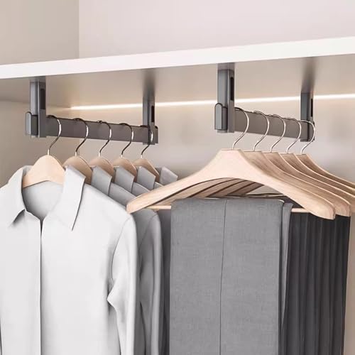 Adjustable Metal Wardrobe Rods, 2 Pack, 10-40 Inch Closet Hanging Bar with Mounting Bracket, Durable Aluminum Alloy Clothes Pole for Home & Commercial Use (38 in/96.5 cm)