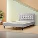 ZINUS Dachelle Upholstered Platform Bed Frame, Mattress Foundation, Wood Slat Support, No Box Spring Needed, Easy Assembly, Grey Sand, Queen