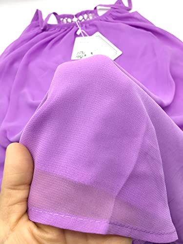 Image of Women's Chiffon Summer Casual Sundress Spaghetti Strap Tank Beach Dresses Bathing Suit Coverup