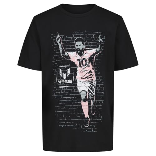 Image of Messi Boys' Lifestyle Short Sleeve T-Shirt, Slim-fit Graphic Tee, Cotton Blend Fabric
