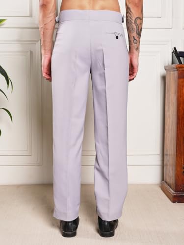 Image of Gurkha Pants for Men | Trouser for Men | Formal Pant | Double Button | Loose Fit Trouser High Waist Pleated Casual Trousers | Vintage Straight Leg Pants for Office Smart Casual Travel Party