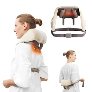 Neck Massager for Pain Relief Deep Tissue,5D Kneading Massage Pillow for Neck, Back, Shoulder with Heat, Gifts for Women Men Mom Dad