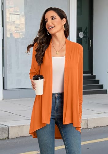 Image of Anymiss Womens Long Cardigans Spring Lightweight Jackets S-2XL Knit Kimono