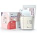 Nuliie 120 Uds Bolsas Almacenamiento de Leche Pre-esterilizadas, 250ml Bolsa Para Leche Materna con Boquilla Dispensadora, Libre de BPA, Bolsa Auto-Portante, Ahorro de Espacio