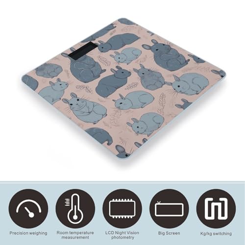 Báscula digital azul para baño con pantalla LCD brillante miniatura 3