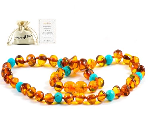Baltic Amber Necklace - Natural Amber from Baltic Region, Genuine Amber 13 inch.