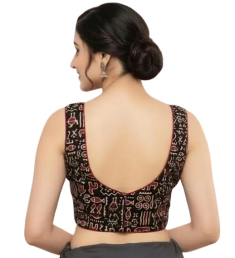 Stylist V Neck Sleeveless Printed Blouse| Comfortable, Breathable, Lightweight, Ethnic|SL_19-picture-18