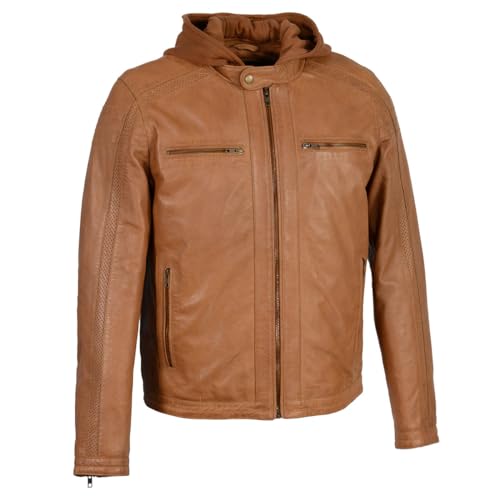 Milwaukee Leather SFM1845 Men's Saddle Fashion Casual Leather Jacket with Removable Hoodie - 5X-Large