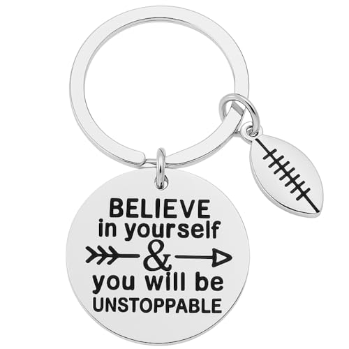 Football Keychain – Believe in Yourself & You Will Be
