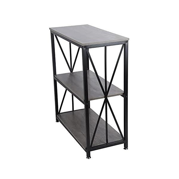 Console Table, Co‑friendly Storage Rack Non‑toxic Stable Support Bookshelf 3‑Tier for Living Room Decor