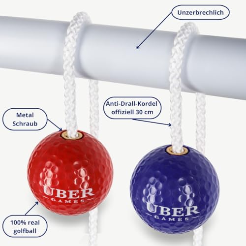 Ubergames Neu 2024 verbessert Leitergolf Spiel. Profi Set, echten Golfbällen, Massivholz, Stark & Stabil (Schwarz/Weiß)