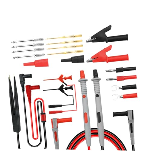 FONDOTIN 合電気用マルチメーターテストリード 耐久性に優れた多機能テストプローブプラグ ?魚クリップ路測定用キット