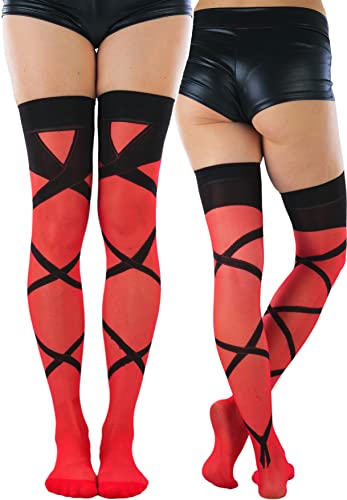 Image of ToBeInStyle Women's Sheer Two Tone Thigh Hi Stocking W /Back Seam
