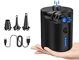 Elektrische Luftpumpe, Luftpumpe für Luftmatratze, Inflate und Deflate Elektrische Pump mit 3 Düsen, für Boot, Aufblasbare Matratze, Pool, Schwimmring (Schwarz)