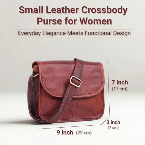 Small Leather Crossbody Bags for Women – Genuine Brown Leather Purse, Cute Shoulder Handbag, Vintage Cross Body Satchel Bag4