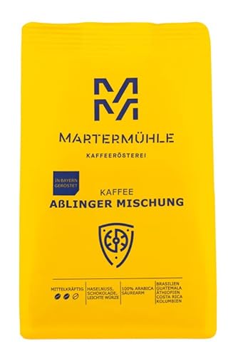 Martermühle Aßlinger Mischung Kaffeebohnen 250g I Arabica I Aromen: Haselnuss, Leichte Würze, Schokolade I Ganze Kaffee-Bohnen schonend geröstet, säurearm Cover