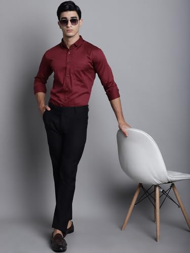 Image of Majestic Man Slim Fit Satin Cotton Formal Shirt for Men