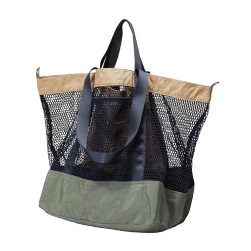 Mesh Beach Bag Travel Handbag Convenient for Women Men Large Beach Tote Shoulder Bag for Vacation Outdoor Swimming 6