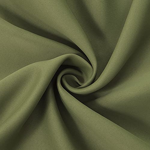 Image of LEMOMO Olive Blackout Curtains /52 x 95 Inch /Set of 2 Panels Thermal Insulated Room Darkening Curtains for Bedroom