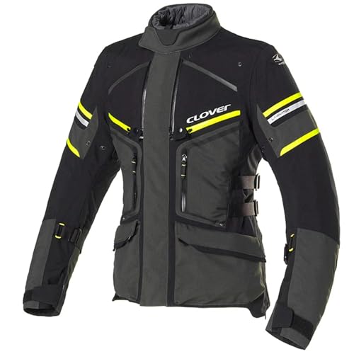 CHAMARRA CLOVER LAMINATOR-2 WP NERO/GRIGIOLE/GIALLO TAGLIA XL, nero, XL Amplio Alto