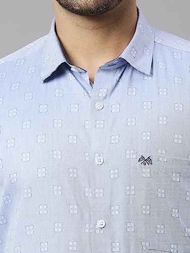 Image of Thomas Scott Men's Cotton Slim Fit 100% Formal Shirt with Spread Collar and Full Sleeves