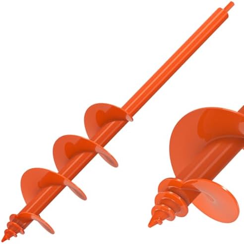 Insaga Gartenbohrer Erdbohrer für Akkuschrauber & Bohrmaschine, 102 x 61cm Gartenbohrer aus Stahl, Pflanzbohrer für Blumenzwiebeln, Rasen Aerifizieren, Pflanzlöcher & Zaunpfosten