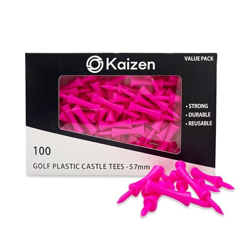 Kaizen Castle Golf Tees – Durable, Unbreakable Plastic for Consistent Performance (100, 2 1/4 inches)
