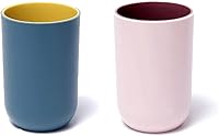 Vista 8 de Juego de 2 vasos irrompibles reutilizables para cepillos de dientes, vasos de plástico para cepillos de dientes, 10.1 fl oz/10.5 onzas, aptos