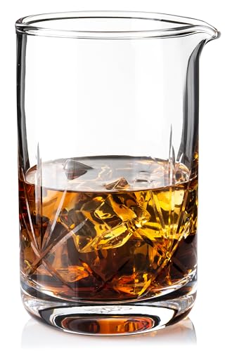 Cork & Mill Cocktail Mixing Glass - Large 24 oz Crystal...